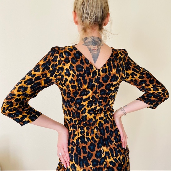 New Zara leopard print ruched mini dress - Picture 6 of 9